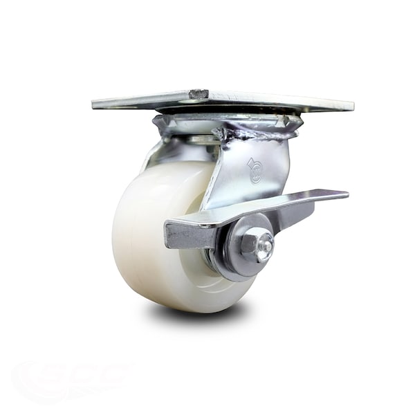 4 Inch Heavy Duty Nylon Caster with Ball Bearing and Brake